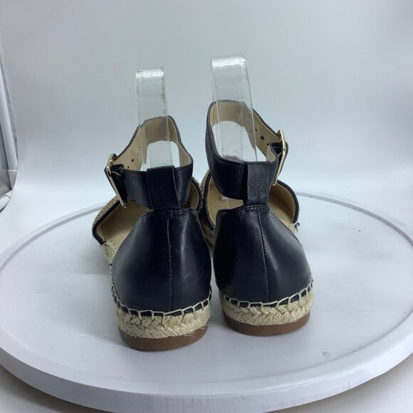 Sole Society Stacie 2 Closed Toe Espadrille Shoe Women Sz 7 Real Cow Fur Leather - Picture 4 of 7